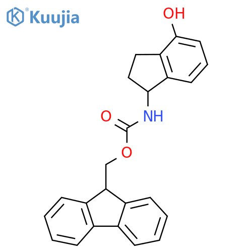 (9H-fluoren-9-yl)methyl N-(4-hydroxy-2,3-dihydro-1H-inden-1-yl)carbamate structure