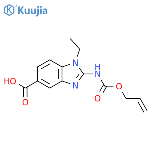 1-ethyl-2-{[(prop-2-en-1-yloxy)carbonyl]amino}-1H-1,3-benzodiazole-5-carboxylic acid structure