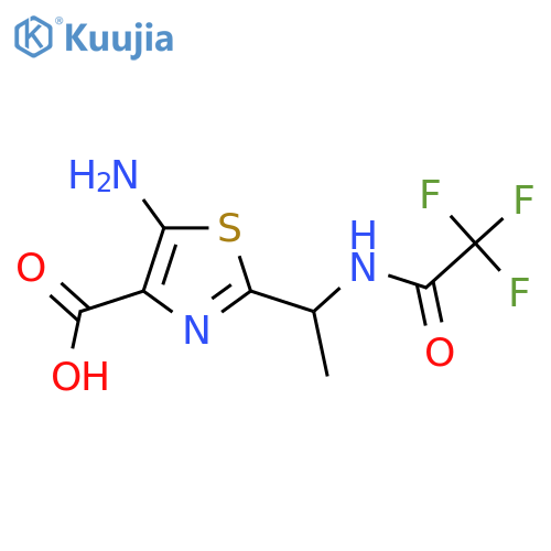 5-Amino-2-[1-(2,2,2-trifluoroacetamido)ethyl]-1,3-thiazole-4-carboxylic acid structure