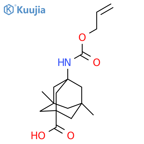 3,5-Dimethyl-7-{[(prop-2-en-1-yloxy)carbonyl]amino}adamantane-1-carboxylic acid structure