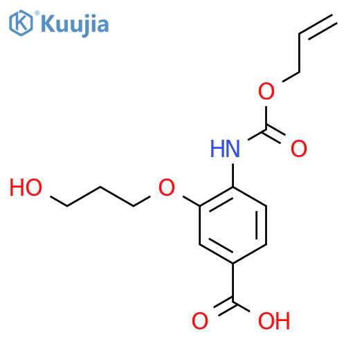 3-(3-Hydroxypropoxy)-4-{[(prop-2-en-1-yloxy)carbonyl]amino}benzoic acid structure
