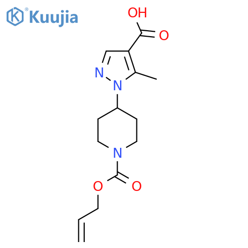 5-methyl-1-{1-[(prop-2-en-1-yloxy)carbonyl]piperidin-4-yl}-1H-pyrazole-4-carboxylic acid structure