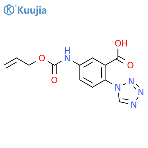 5-{[(prop-2-en-1-yloxy)carbonyl]amino}-2-(1H-1,2,3,4-tetrazol-1-yl)benzoic acid structure