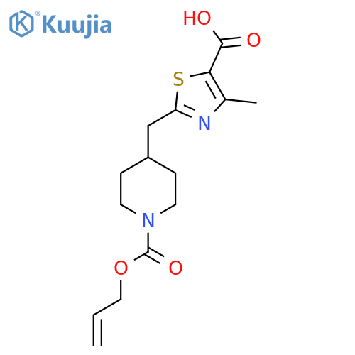 4-Methyl-2-({1-[(prop-2-en-1-yloxy)carbonyl]piperidin-4-yl}methyl)-1,3-thiazole-5-carboxylic acid structure