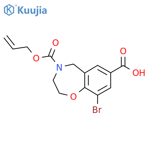 9-Bromo-4-[(prop-2-en-1-yloxy)carbonyl]-2,3,4,5-tetrahydro-1,4-benzoxazepine-7-carboxylic acid structure