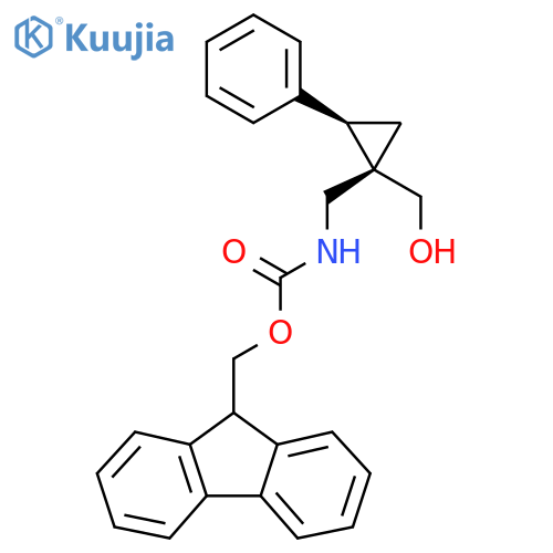 rac-(9H-fluoren-9-yl)methyl N-{[(1R,2S)-1-(hydroxymethyl)-2-phenylcyclopropyl]methyl}carbamate structure