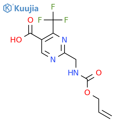 2-({[(Prop-2-en-1-yloxy)carbonyl]amino}methyl)-4-(trifluoromethyl)pyrimidine-5-carboxylic acid structure