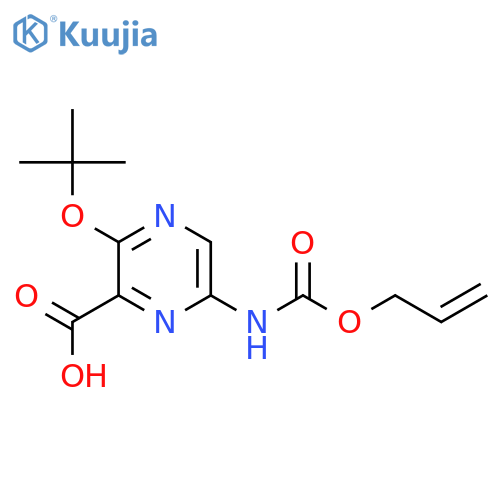3-(Tert-butoxy)-6-{[(prop-2-en-1-yloxy)carbonyl]amino}pyrazine-2-carboxylic acid structure