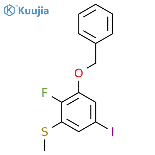 (3-(Benzyloxy)-2-fluoro-5-iodophenyl)(methyl)sulfane structure
