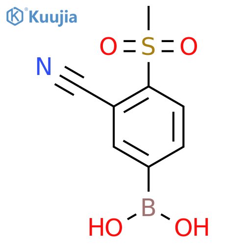 (3-cyano-4-methanesulfonylphenyl)boronic acid structure