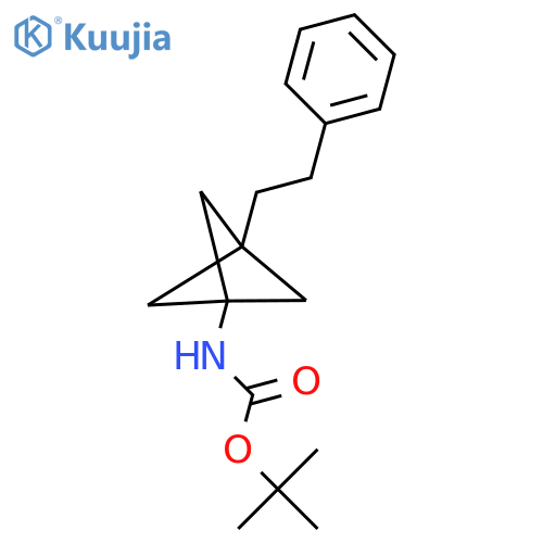 tert-butyl N-[3-(2-phenylethyl)bicyclo[1.1.1]pentan-1-yl]carbamate structure