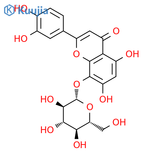 4H-1-Benzopyran-4-one,2-(3,4-dihydroxyphenyl)-8-(b-D-glucopyranosyloxy)-5,7-dihydroxy- structure