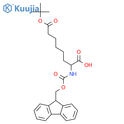 (2S)-8-tert-butoxy-2-(9H-fluoren-9-ylmethoxycarbonylamino)-8-oxo-octanoic acid structure