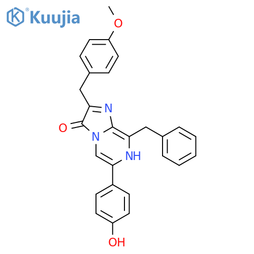 Imidazo[1,2-a]pyrazin-3(7H)-one,6-(4-hydroxyphenyl)-2-[(4-methoxyphenyl)methyl]-8-(phenylmethyl)- structure