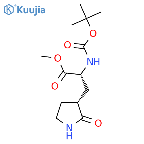 methyl (2R)-2-[(2-methylpropan-2-yl)oxycarbonylamino]-3-[(3R)-2-oxopyrrolidin-3-yl]propanoate structure