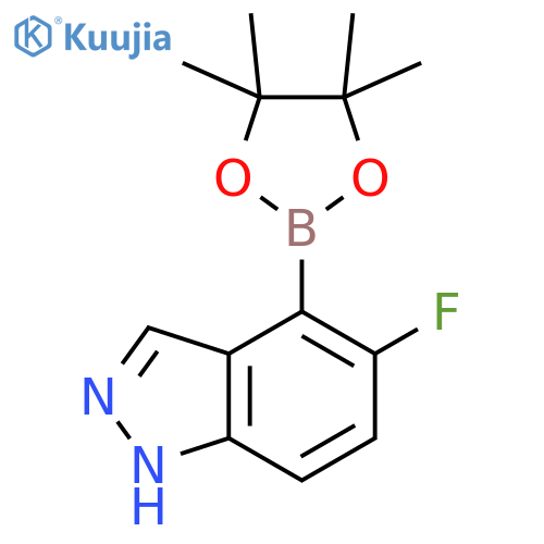 5-fluoro-4-(tetramethyl-1,3,2-dioxaborolan-2-yl)-1H-indazole structure