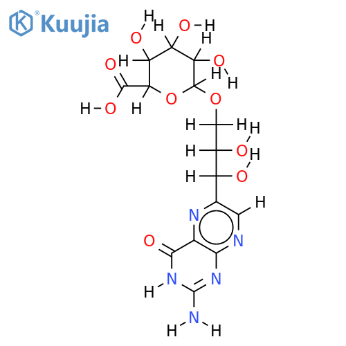 beta-D-glucopyranuronic acid 3-(2-amino-4-oxo-3,4-dihydro-pteridin-6-yl)-2,3-dihydroxy-propyl ester structure