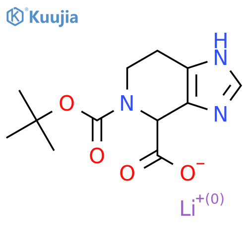 lithium(1+) 5-[(tert-butoxy)carbonyl]-1H,4H,5H,6H,7H-imidazo[4,5-c]pyridine-4-carboxylate structure