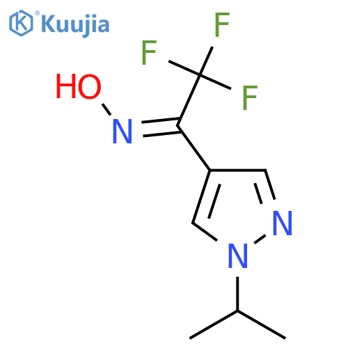 N-{2,2,2-trifluoro-1-[1-(propan-2-yl)-1H-pyrazol-4-yl]ethylidene}hydroxylamine structure