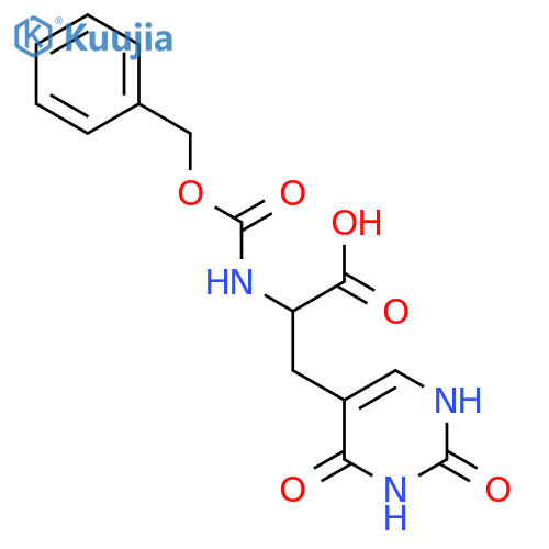 2-{[(Benzyloxy)carbonyl]amino}-3-(2,4-dioxo-1,2,3,4-tetrahydropyrimidin-5-yl)propanoic acid structure