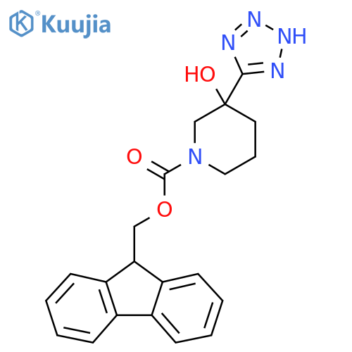 (9H-fluoren-9-yl)methyl 3-hydroxy-3-(1H-1,2,3,4-tetrazol-5-yl)piperidine-1-carboxylate structure