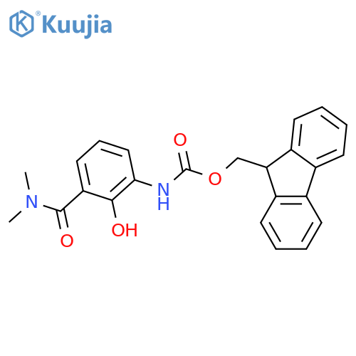 (9H-fluoren-9-yl)methyl N-[3-(dimethylcarbamoyl)-2-hydroxyphenyl]carbamate structure