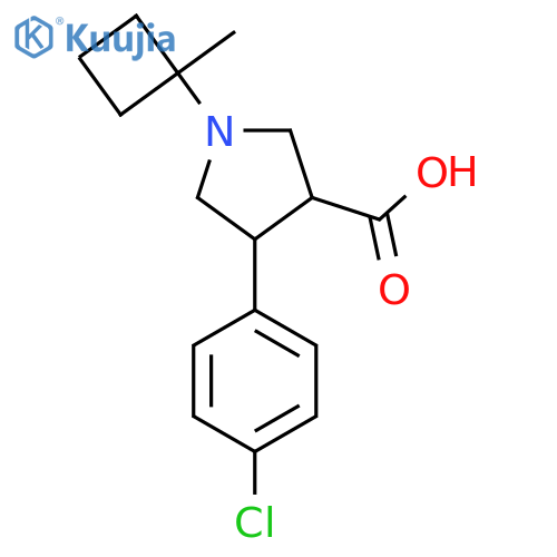4-(4-Chlorophenyl)-1-(1-methylcyclobutyl)pyrrolidine-3-carboxylic acid structure