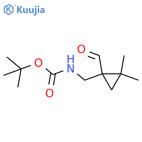 tert-butyl N-[(1-formyl-2,2-dimethylcyclopropyl)methyl]carbamate structure