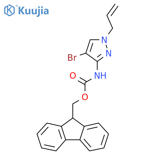 (9H-fluoren-9-yl)methyl N-[4-bromo-1-(prop-2-en-1-yl)-1H-pyrazol-3-yl]carbamate structure