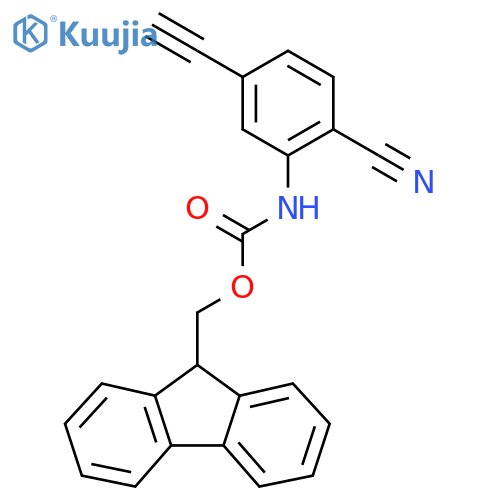 (9H-fluoren-9-yl)methyl N-(2-cyano-5-ethynylphenyl)carbamate structure