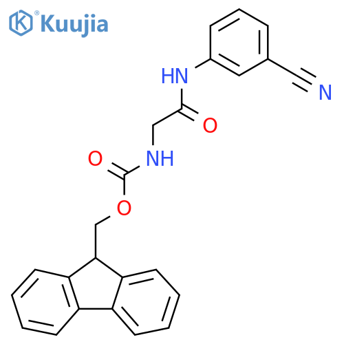 (9H-fluoren-9-yl)methyl N-{[(3-cyanophenyl)carbamoyl]methyl}carbamate structure