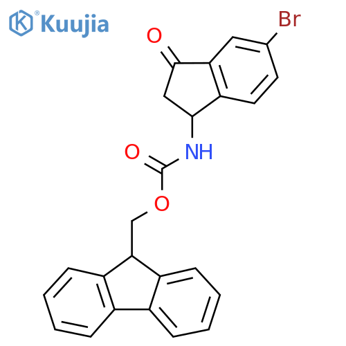 (9H-fluoren-9-yl)methyl N-(5-bromo-3-oxo-2,3-dihydro-1H-inden-1-yl)carbamate structure