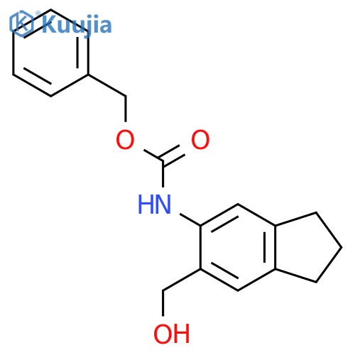 benzyl N-[6-(hydroxymethyl)-2,3-dihydro-1H-inden-5-yl]carbamate structure