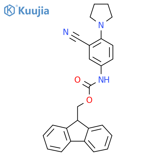 (9H-fluoren-9-yl)methyl N-[3-cyano-4-(pyrrolidin-1-yl)phenyl]carbamate structure