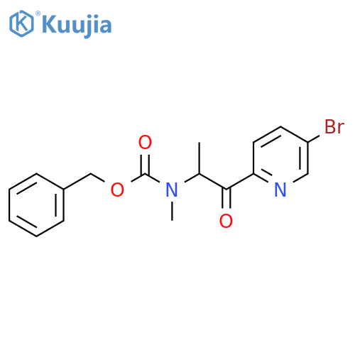 benzyl N-[1-(5-bromopyridin-2-yl)-1-oxopropan-2-yl]-N-methylcarbamate structure