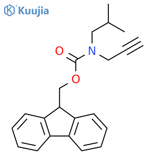 (9H-fluoren-9-yl)methyl N-(2-methylpropyl)-N-(prop-2-yn-1-yl)carbamate structure