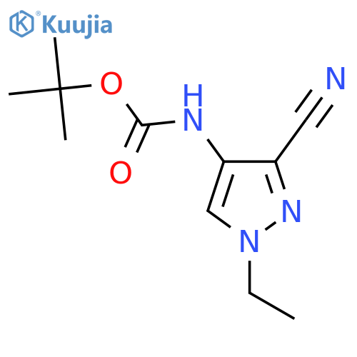 tert-butyl N-(3-cyano-1-ethyl-1H-pyrazol-4-yl)carbamate structure