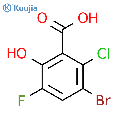 3-Bromo-2-chloro-5-fluoro-6-hydroxybenzoic acid structure