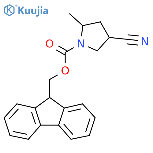 (9H-fluoren-9-yl)methyl 4-cyano-2-methylpyrrolidine-1-carboxylate structure