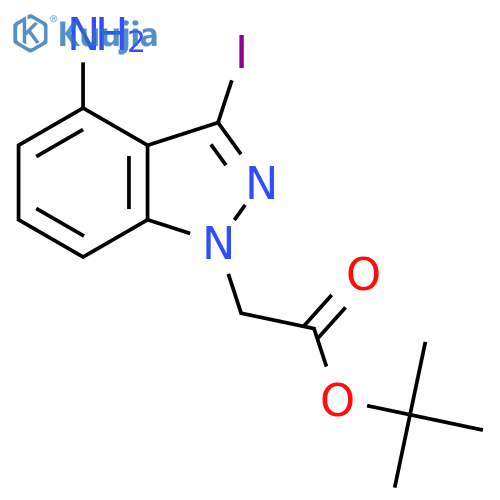 tert-butyl 2-(4-amino-3-iodo-1H-indazol-1-yl)acetate structure