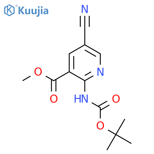 Methyl 2-{[(tert-butoxy)carbonyl]amino}-5-cyanopyridine-3-carboxylate structure