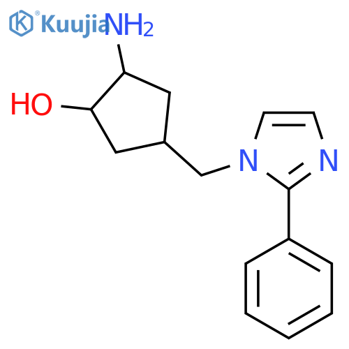 2-amino-4-[(2-phenyl-1H-imidazol-1-yl)methyl]cyclopentan-1-ol structure