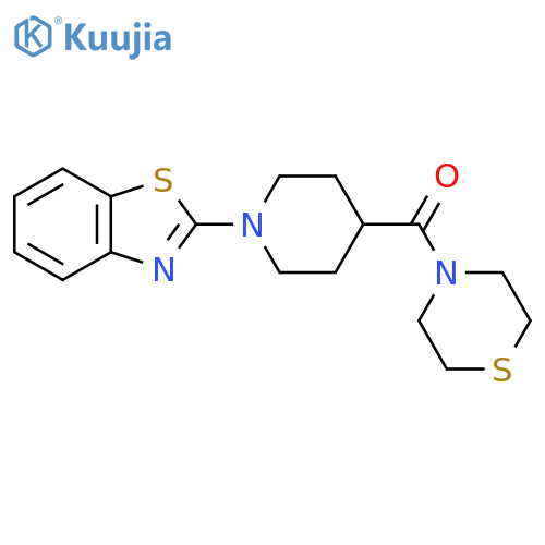 2-[4-(Thiomorpholine-4-carbonyl)piperidin-1-yl]-1,3-benzothiazole structure