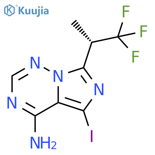 (S)-5-Iodo-7-(2,2,2-trifluoro-1-methyl-ethyl)-imidazo[5,1-f][1,2,4]triazin-4-ylamine structure