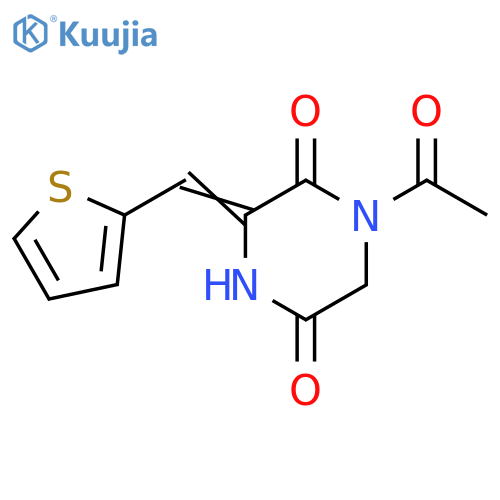 1-ACETYL-3-(2-THIENYLMETHYLENE)TETRAHYDRO-2,5-PYRAZINEDIONE structure