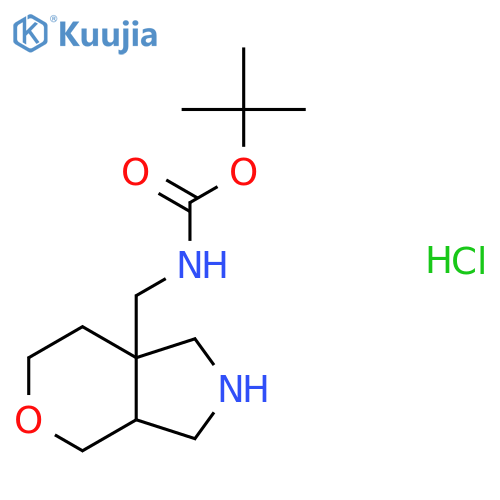 tert-butyl N-({octahydropyrano[3,4-c]pyrrol-7a-yl}methyl)carbamate hydrochloride structure