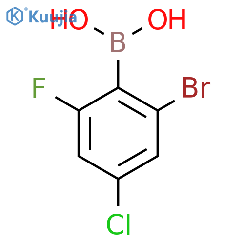 (2-Bromo-4-chloro-6-fluorophenyl)boronic acid structure