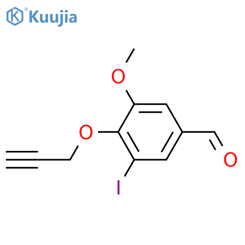 3-iodo-5-methoxy-4-(prop-2-yn-1-yloxy)benzaldehyde structure