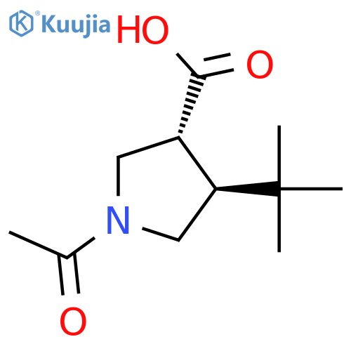 3-Pyrrolidinecarboxylic acid, 1-acetyl-4-(1,1-dimethylethyl)-, (3R,4S)-  structure