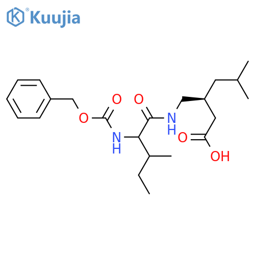 (3S)-3-(2-{(benzyloxy)carbonylamino}-3-methylpentanamido)methyl-5-methylhexanoic acid structure